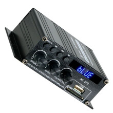 Sound Amplifier Channel 2.0 HIFI Amp Home Digital Audio 12V3A AK370 for Car Bass Treble