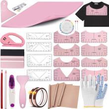 1set Sublimation Shirt Tool Kit for Vinyl Alignment,Heat Press-Pad Silicone,T-Shirt Ruler Guide for HTV Vinyl, B