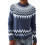 Women's Knitted Pullover Sweater Geometric Print Round Neck 1