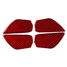 ABS Red Carbon Fiber Interior Door Handle Bowl Cover Trim Decor Sticker For 10Th Gen 2016 2017 2018 2019
