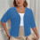 Women's Oversized Solid Cardigan Short Sleeve Open Front 3