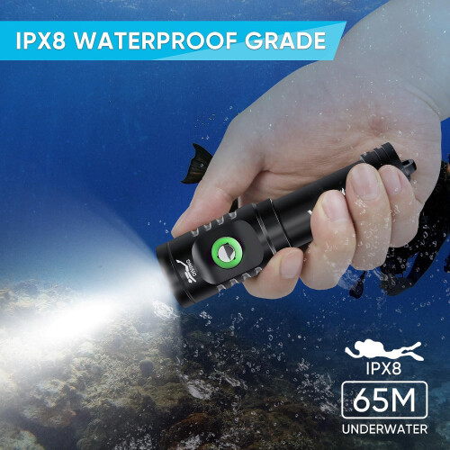 Rechargeable Diving Flashlight with 3 Lighting Modes and Power Indicator 1
