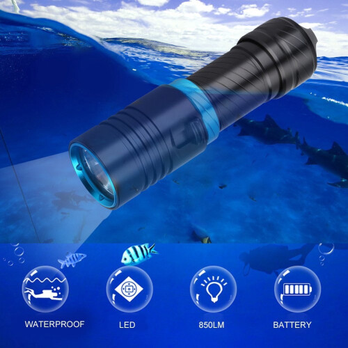 Rechargeable Diving Flashlight with Battery Indicator and Adjustable Brightness 1