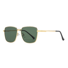 (Gold Green)Mens Fashion Pilot Sunglasses Metal Frame Uv400 Sun Shield For Driving And Party