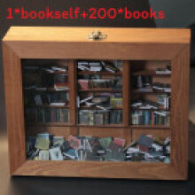 (Brown)Mini Bücherständer aus Holz mit 200 kleinen Büchern zur Angstlinderung und kreativem Geschenk für Freunde