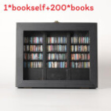 (Black)Mini Bücherständer aus Holz mit 200 kleinen Büchern zur Angstlinderung und kreativem Geschenk für Freunde