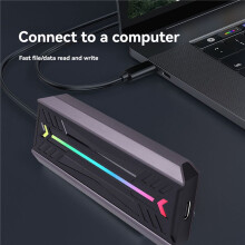 Dual Protocol SSD NVME M2 Hard Drive Enclosure RGB Aluminum M.2 to USB3.1 Gen1 5Gbps Gen2 10Gbps Type C NGFF NVME Case