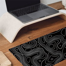Desk Mat,Topographic Contour Extended Mouse Pad Computer Keyboard Mouse Mat with Non-Slip Base (31.5x11.8 In) C