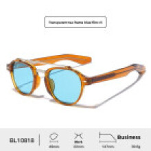 (Clear Blue)Vintage Pilot Style Sunglasses Men Uv400 Sun Protective Glasses Riding For