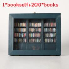 (Green)Mini Bücherständer aus Holz mit 200 kleinen Büchern zur Angstlinderung und kreativem Geschenk für Freunde