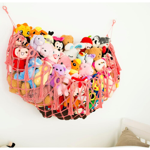Macrame Stuffed Animal Hammock Wall-Mounted Display Net 2