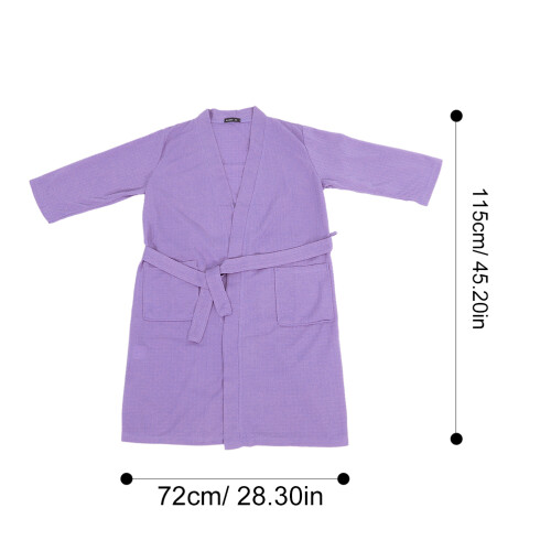 Unisex Violet Waffle Bathrobe Quick-Drying Comfortable 1