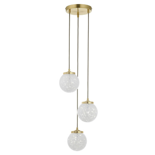 Pendant Ceiling Light Multi Arm 3 Way Gold Globe Shades Dimmable Adjustable 1