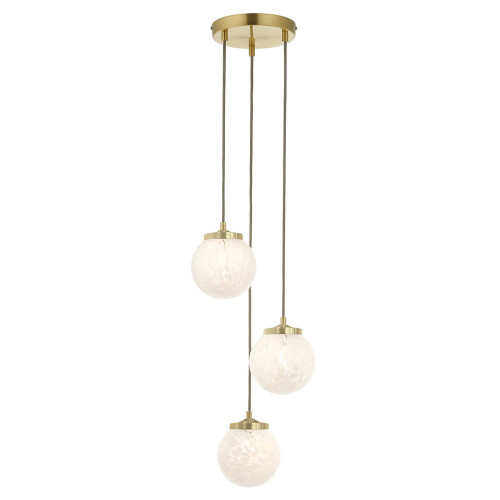 Pendant Ceiling Light Multi Arm 3 Way Gold Globe Shades Dimmable Adjustable 2