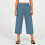Women's Capris Pants Blue Elastic Waist 2XL 4