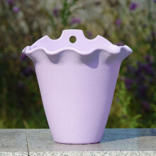 (Purple)Hanging Plastic Planter Plant Pot Wall Flower Pots Garden Balcony Decor Fence