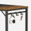 Computer Desk with Power Outlet and 3 Hooks Rustic Brown 6