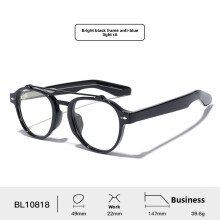 (Black Blue Light)Vintage Pilot Style Sunglasses Men Uv400 Sun Protective Glasses Riding For