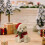 Christmas Tabletop Decorations White Plastic Bear Scene 3