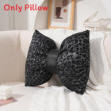 (Black) Design Large Leopard Sofa Pillow With Knit Cover For Decor Home Lounge