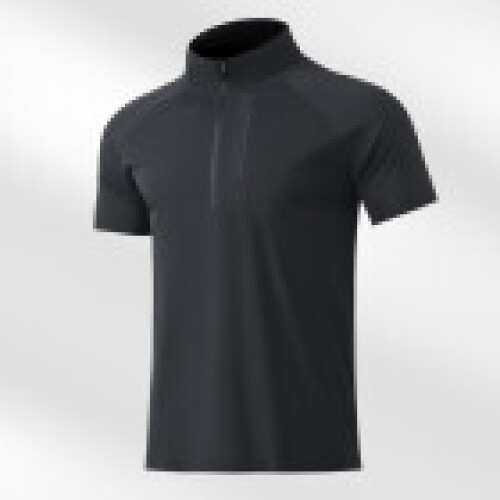 (Black,M)Polo Uomo Donna Seta Ghiaccio Elasticizzata Raffreddamento Tshirt per Jogging e Sport
