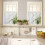 Sage Green Water Ripple Kitchen Curtains Set Vintage 4