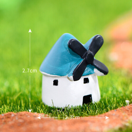 Resin Black Delightful Windmill Castle Miniature Perfect For Fairy And Terrarium Gardens