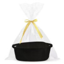 (Black)Emballage cadeau de vacances panier de rangement minimaliste en coton avec matériau durable pour organisation à domicile