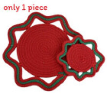 (Red Green,30cm)Ensemble de sous-verres en corde de coton octogonal créatif avec tissu non tissé résistant à la chaleur pour décoration