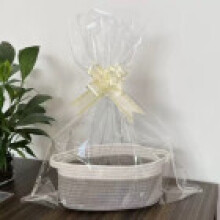 (Gray White)Emballage cadeau de vacances panier de rangement minimaliste en coton avec matériau durable pour organisation à domicile