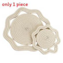 (Off White,18cm)Ensemble de sous-verres en corde de coton octogonal créatif avec tissu non tissé résistant à la chaleur pour décoration