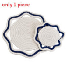 (Deep Blue,18cm)Ensemble de sous-verres en corde de coton octogonal créatif avec tissu non tissé résistant à la chaleur pour décoration