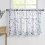 Blue Grey Floral Sheer Kitchen Curtains Set 36 inch Rod 3