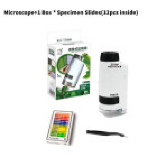 (White) Microscope Portable Hd Primary School Science Education Toy Gift Experiment