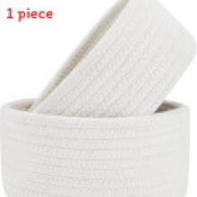 (White, 19x8cm) Round Organizer Plastic With Woveninspired Design For Home Office And Storage Needs Closet
