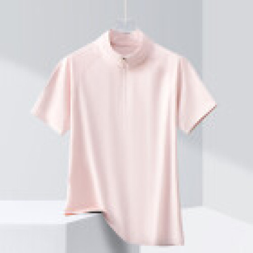 (Pink,3XL)Polo Uomo Donna Seta Ghiaccio Elasticizzata Raffreddamento Tshirt per Jogging Sport e