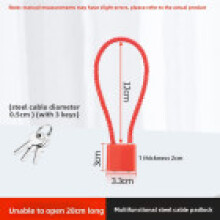 (Red Length 28cm)Versatile Steel Cable Padlock With 3 Keys For Cabinet Drawer And Security Storage