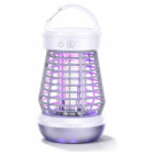 (White)Trampa para mosquitos portátil recargable con luz UV para uso en entornos exteriores