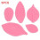 (Pink)5 Piece 3d Leaf Cookie Cutters Set Silicone Molds Baking Decorating Cake Baking 1