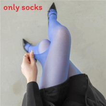 (Blue, One Size) Sheer Pantyhose 30d Nylon Stockings With Antitangle Technology For Summer