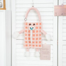 (PinkChecks)Avec tissu peluche et style fonctionnel pour chambre ou support d'espace de vie
