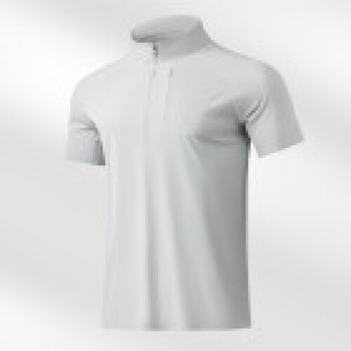 (Light Gray,M)Polo Uomo Donna Seta Ghiaccio Elasticizzata Raffreddamento Tshirt per Jogging Sport e