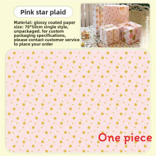 (Star Checkered)Papel de envolver cumpleaños rosa lindo regalo niñas hojas envolventes para Navidad día de la madre San Valentín