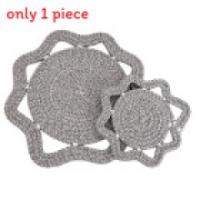 (Black Lines,18cm)Creative Octagonal Cotton Rope Coaster Set With Heat Resistant Nonwoven Fabric For Holiday Dinner Decor