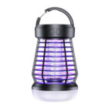 (Black)Armadilha para mosquitos portátil recarregável com luz UV para ambientes de uso externo