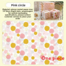 (Circles)Papel de envolver cumpleaños rosa lindo regalo niñas hojas envolventes para Navidad día de la madre San Valentín