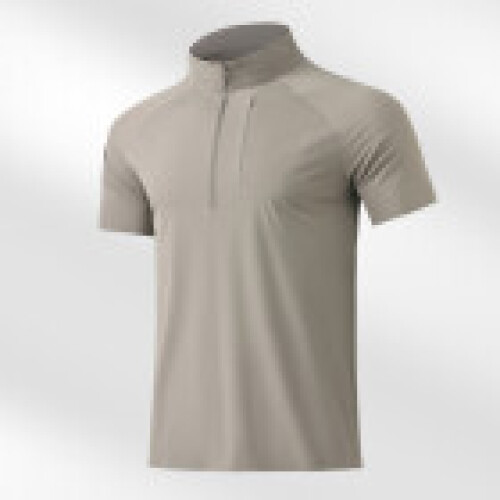 (Brown,L)Polo Uomo Donna Seta Ghiaccio Elasticizzata Raffreddamento Tshirt per Jogging Sport e