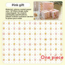 (Gifts)Papel de envolver cumpleaños rosa lindo regalo niñas hojas envolventes para Navidad día de la madre San Valentín