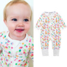 (Colorful polka dot zipper romper,12~18M)Baby Boy Girl Long Sleeve Cotton Romper Jumpsuit Bodysuit Clothes Outfit