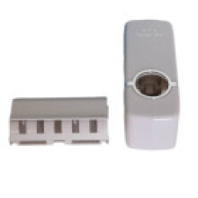 (White)Dispensador automático de pasta de dientes y soporte para cepillo de dientes organizador de baño de plástico